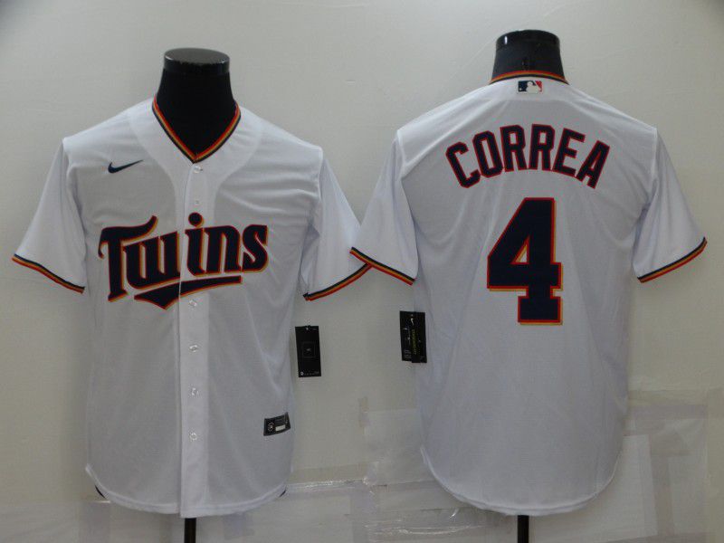Men Minnesota Twins #4 Correa White Game 2022 Nike MLB Jersey